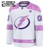 Barn Ishockey Tampa Bay Lightning tröja med eget tryck Fanatics Hockey Fights Cancer Practice 2024-25 Vit
